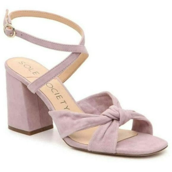 Sole Society Knotted Suede Sandals Lavendar-7.5 - Picture 2 of 6
